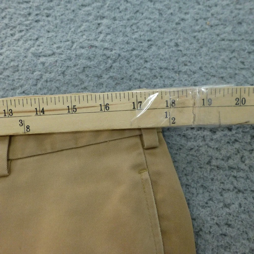 Brooks Brothers Advantage Chino Clark Pants Mens 35x29 Tan Cotton Flat Front